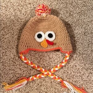 Crochet Turkey Hat with Braided Ties